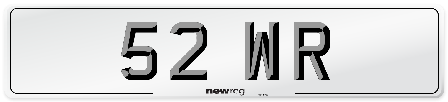 52 WR Number Plate from New Reg